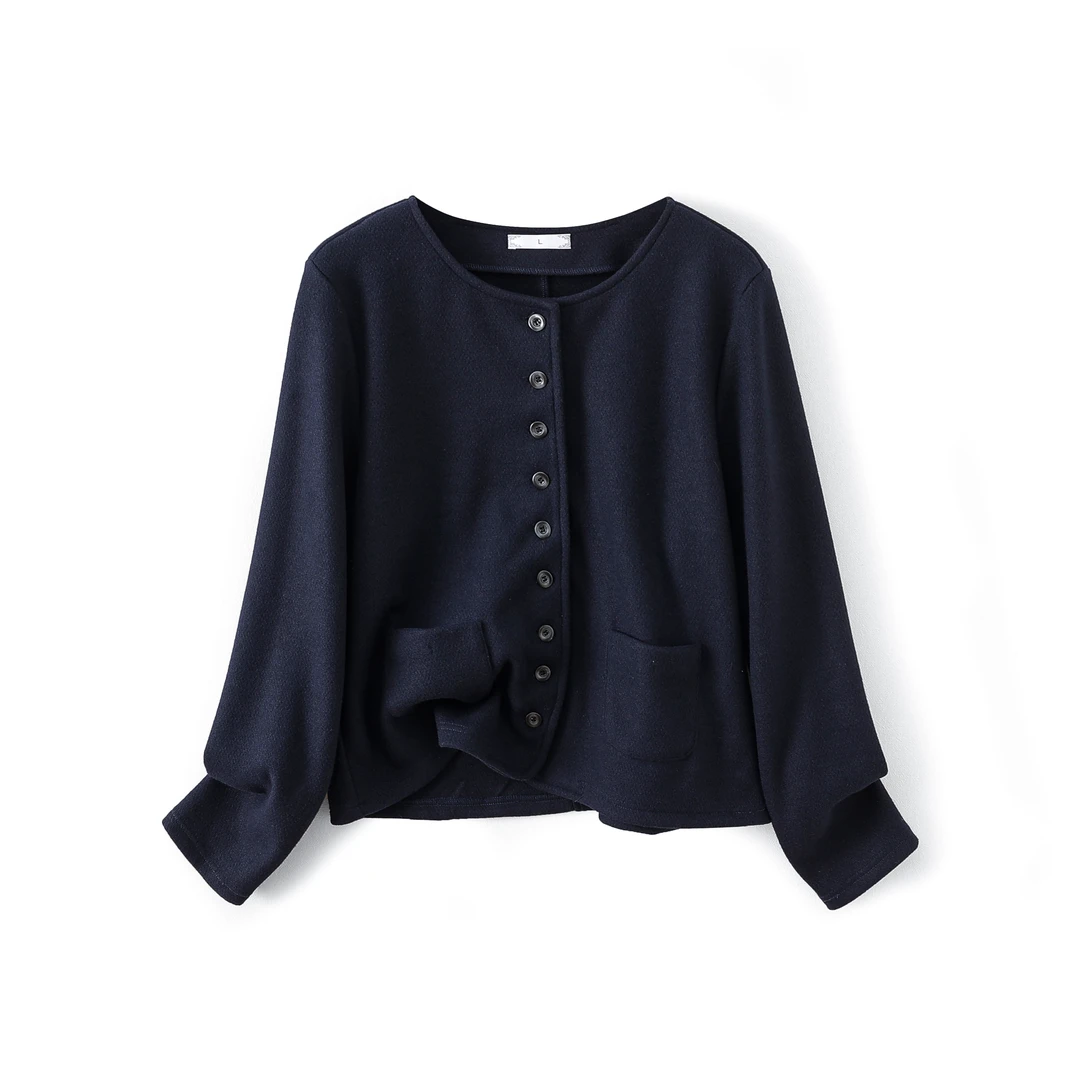 2025早秋新款时尚大码女装显瘦减龄气质长袖呢子短款外套上衣031