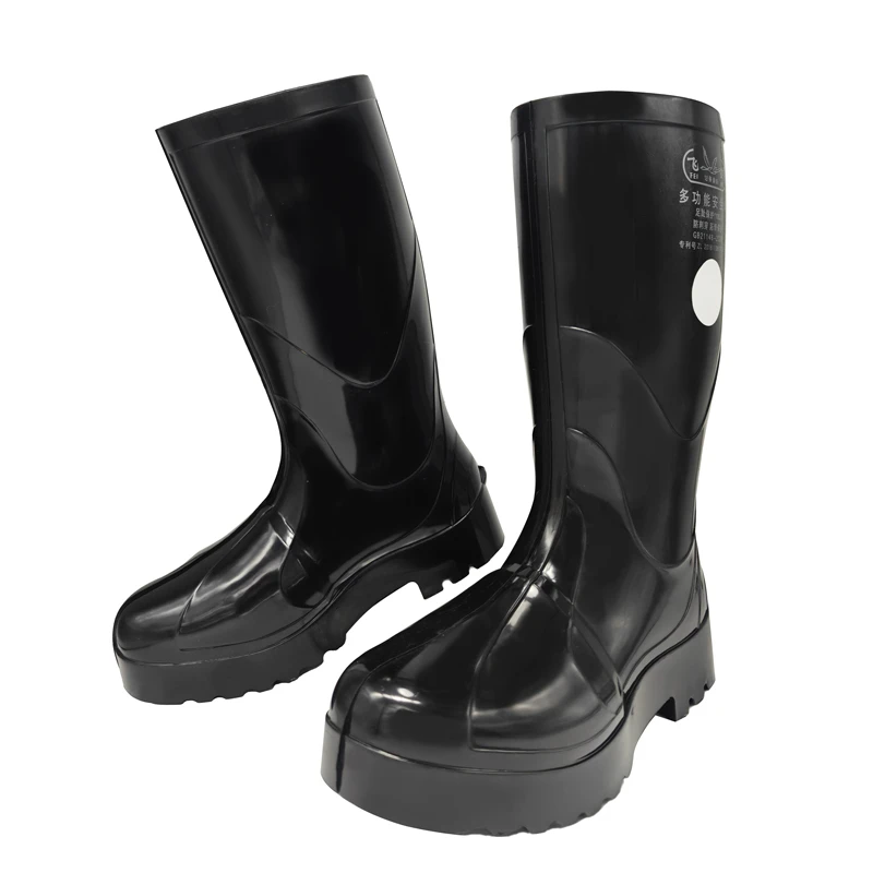 飞鹤防砸防刺穿防水雨鞋X012高筒男士橡胶水鞋钢头脚面防护胶靴男