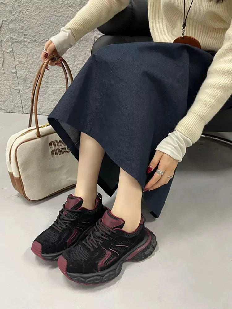 SUSU 欧洲站复古百搭厚底老爹鞋  166 拖1下