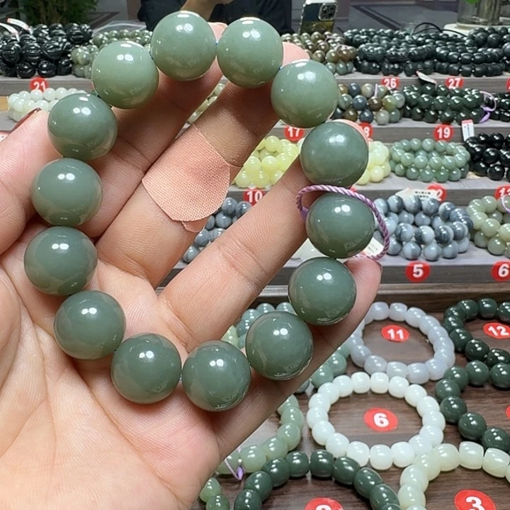 未镶嵌手链和田玉新疆且末蓝卡16