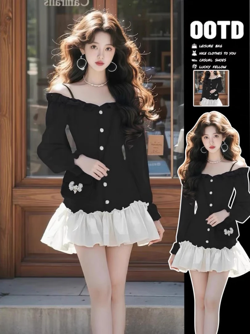 2025夏季新款法式富家千金秋季温柔甜美系收腰显瘦气质百搭连衣裙