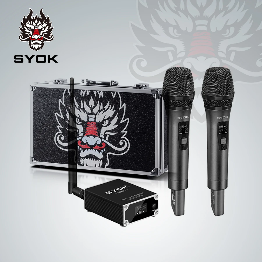 SYOK原装动圈麦双麦专业一拖二k歌录音演出舞台无线手持通用唱歌