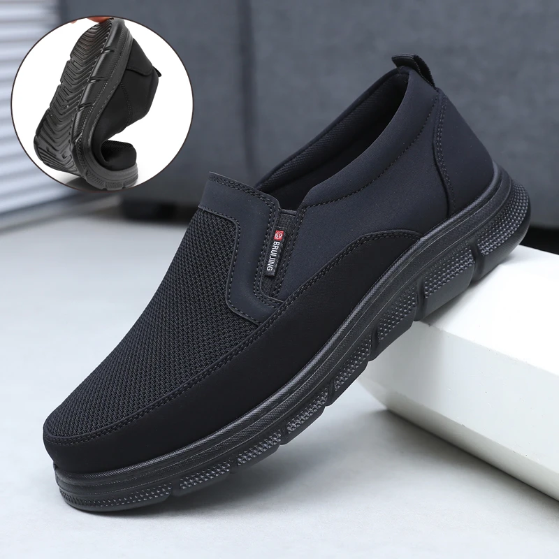 老北京布鞋男春季一脚蹬休闲透气中老年轻便软底防滑大码爸爸单鞋