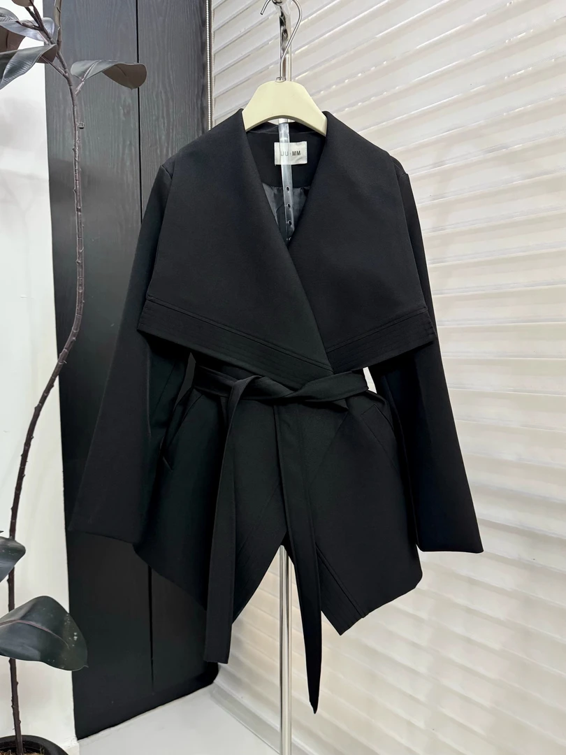 【妮儿专属】长款翻领短款薄款春季中长款风衣短外套设计师不规则