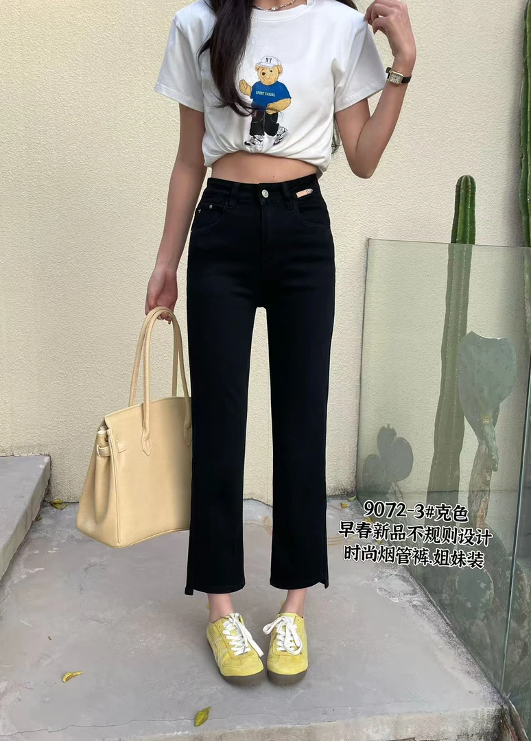 9072夏季薄款薄料9分烟管显瘦牛仔裤