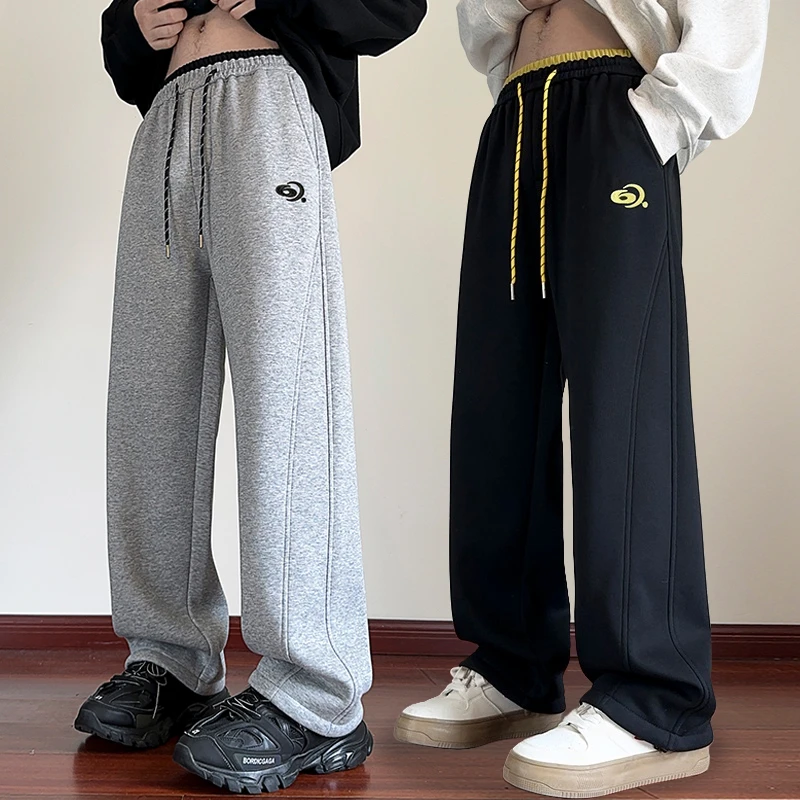 春秋款青少年显瘦卫裤男生穿搭时尚潮流百搭休闲直筒裤学宽松裤子