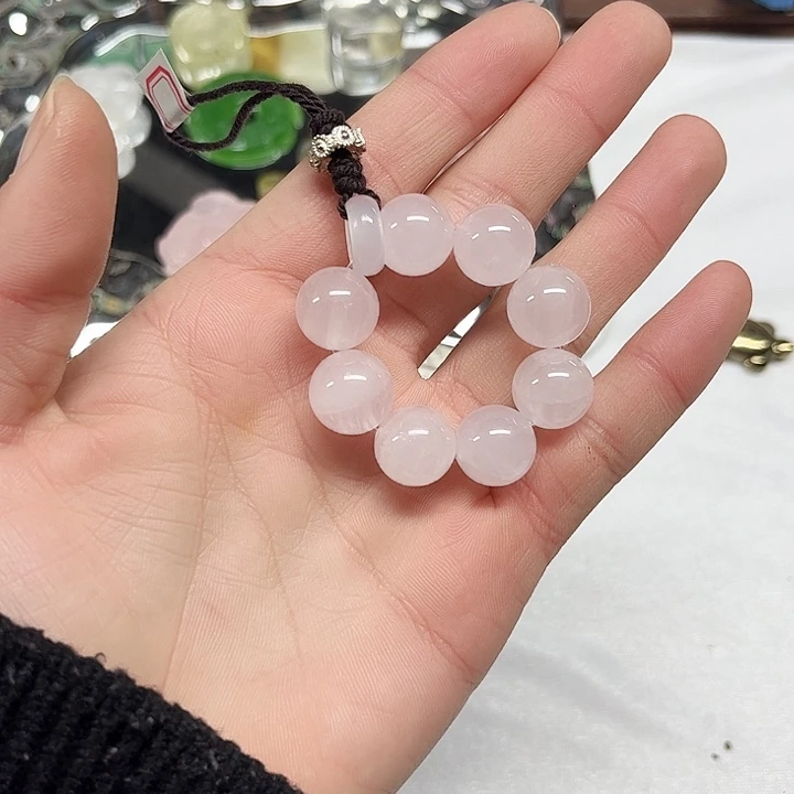 珠宝半成品水晶未镶嵌粉水手机链