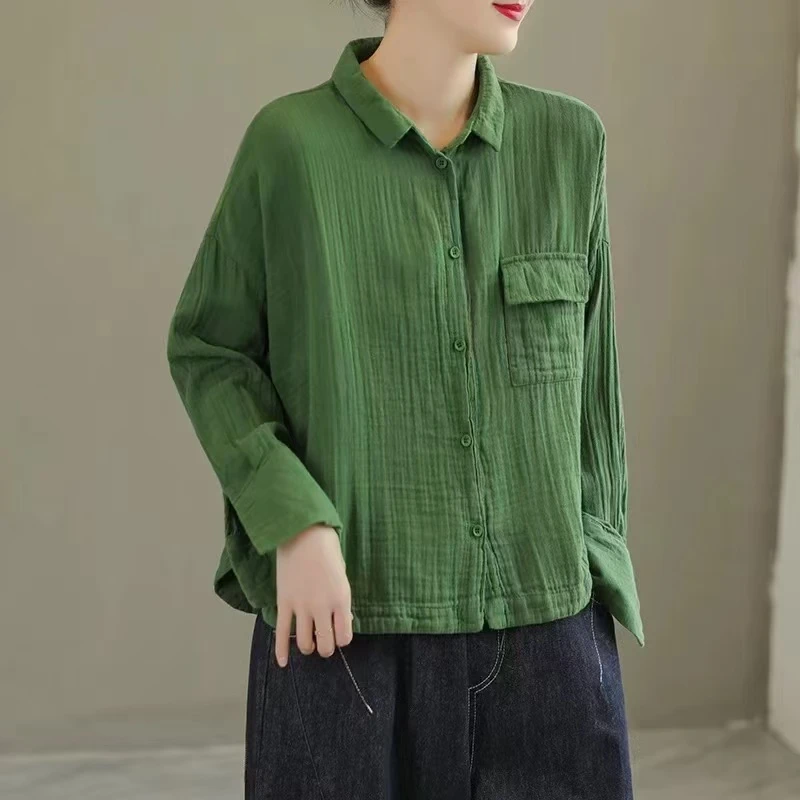 双纱一个口袋衬衣S004