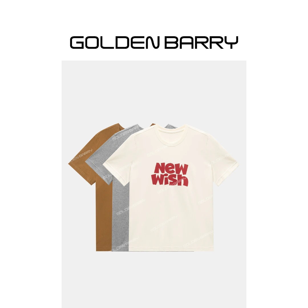GOLDENBARRY|201978“极简主义”休闲字母印花短袖T恤【1】