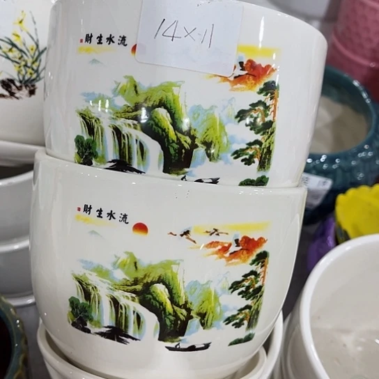 多肉绿植陶瓷花盆9.9包邮，有孔