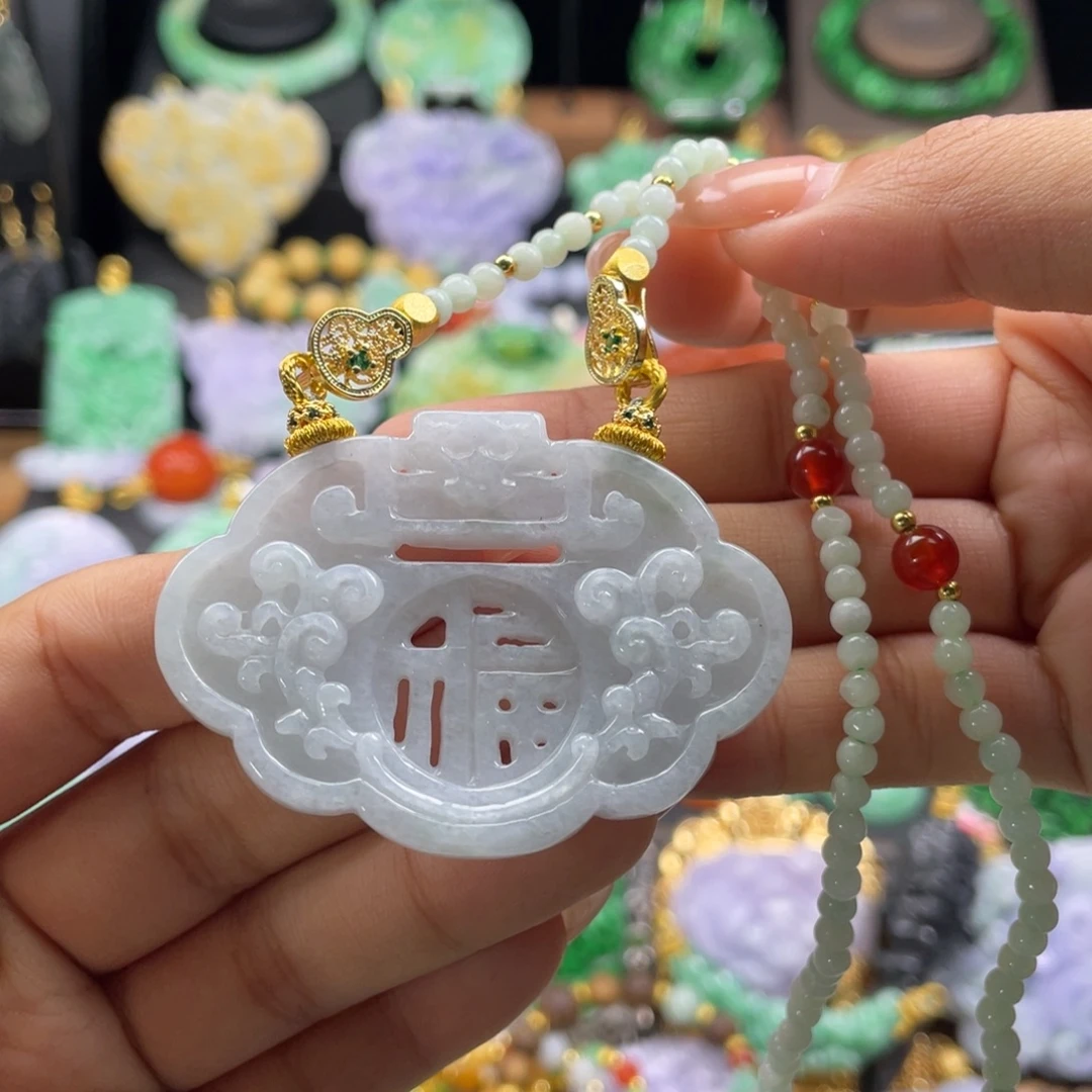 翡翠未镶嵌颈饰代编织