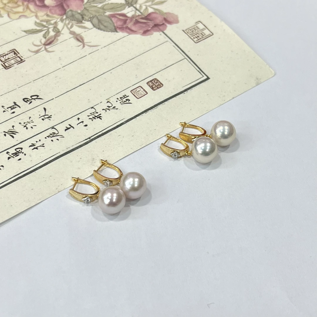 【拓鼎珠宝】4 S73440-S925银镶嵌珍珠耳扣-多样性发一件-10mm