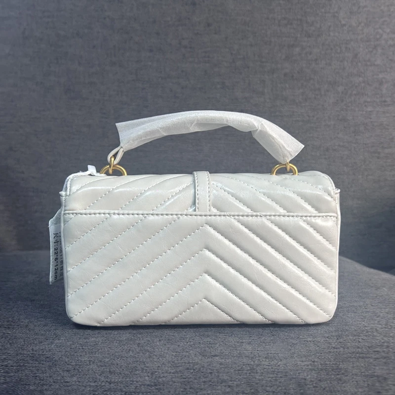 CHENG FENG秋冬新款 斜纹绣花信封包82413米白色（配礼盒）