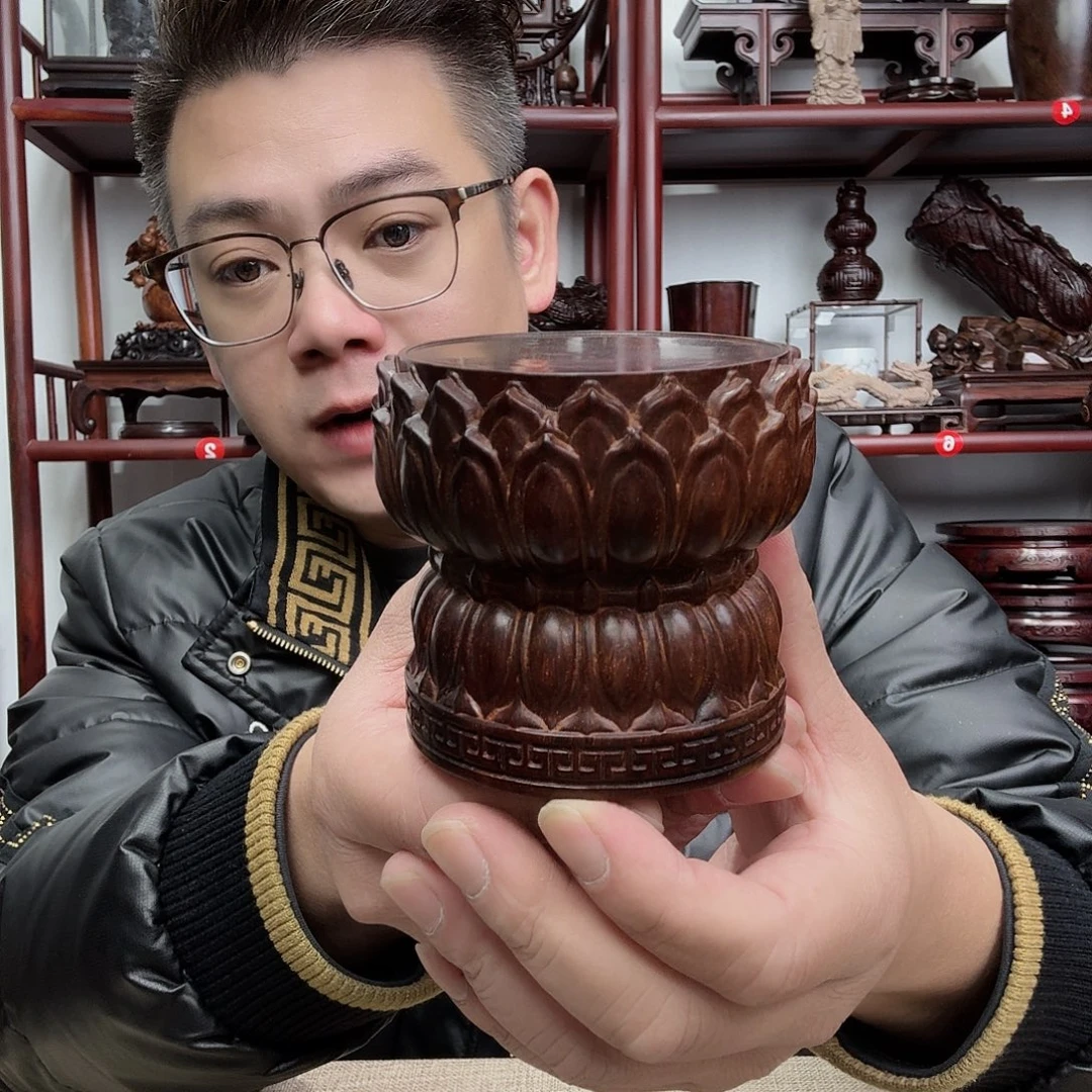 大红酸枝工艺品底座