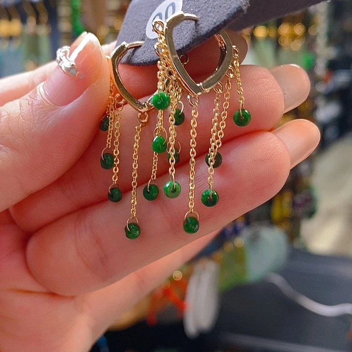 翡翠未镶嵌耳饰翡翠