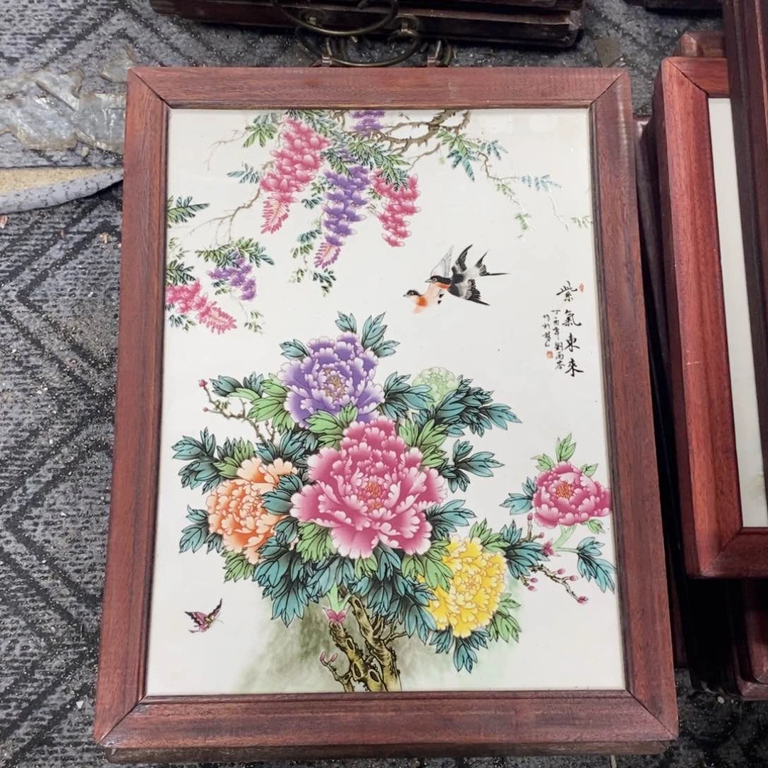 瓷片37*28 景德镇瓷板画柴窑烧制