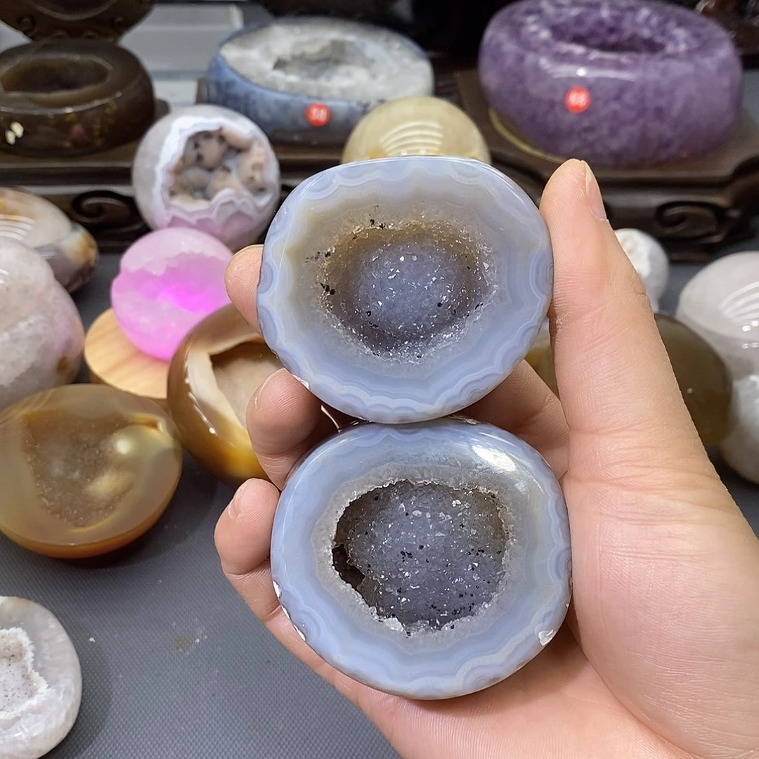 紫晶摆件未镶嵌聚宝盆