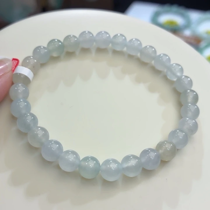 翡翠未镶嵌手链冰胶马卡龙卡6.8