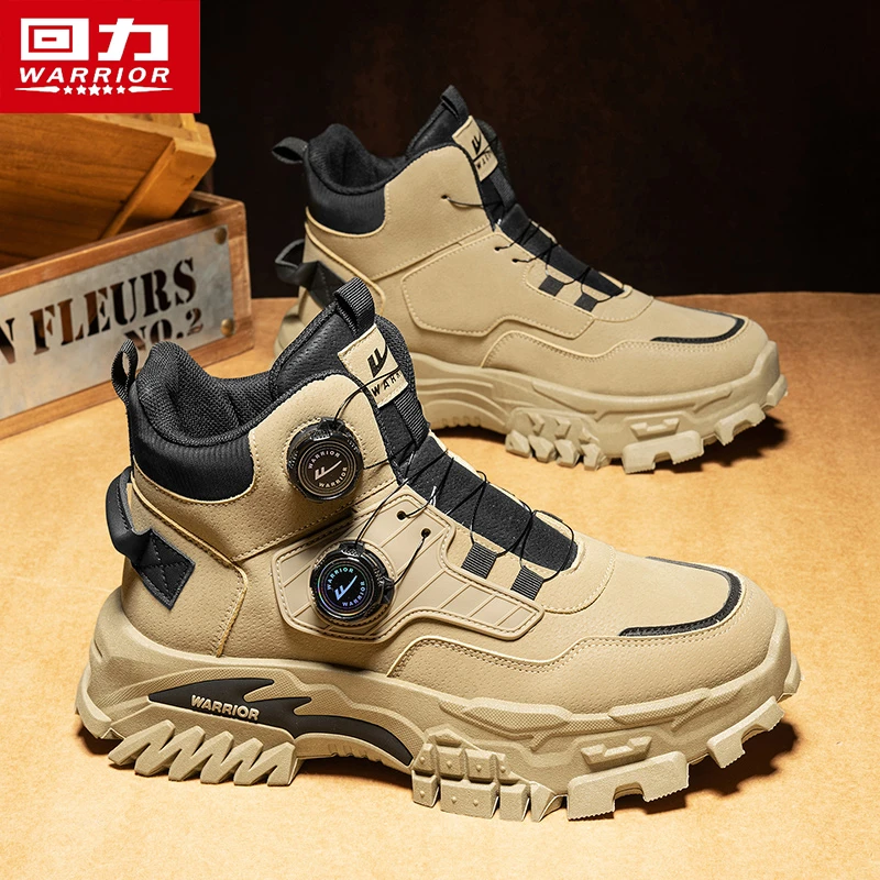回力马丁靴男士冬季保暖高帮户外休闲潮鞋男款防滑耐磨休闲工装鞋