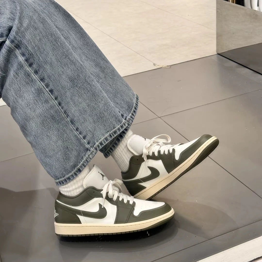 NIKE/耐克AirJordan1复古橄榄绿高级百搭板鞋 男女同款 DC0774122