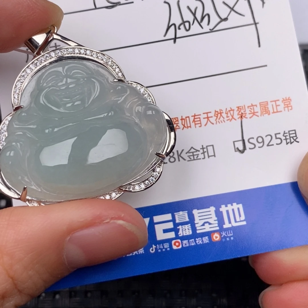 随***哥翡翠银S925镶嵌颈饰