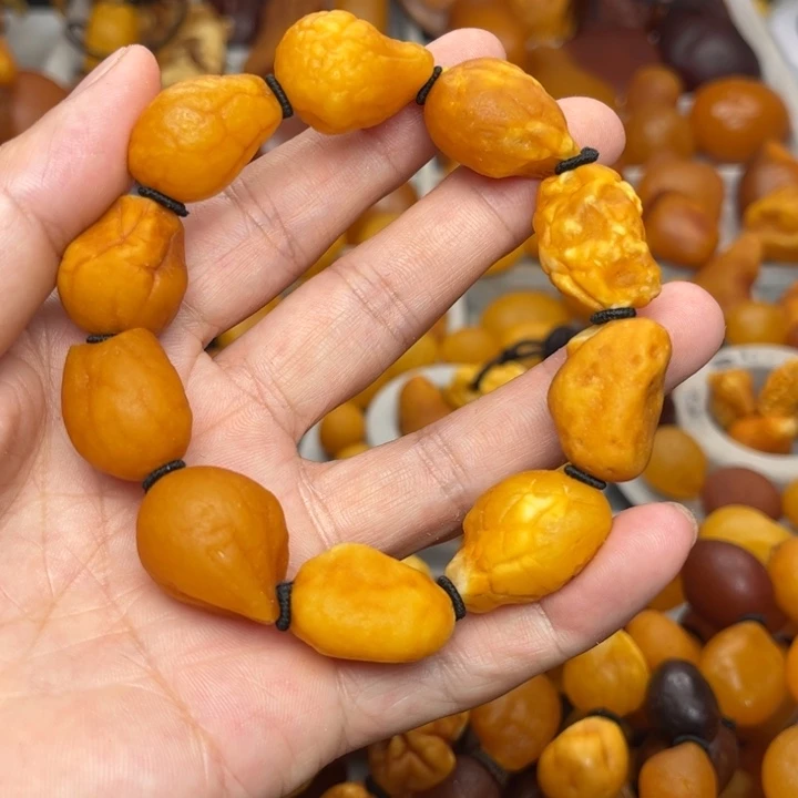 裸石琥珀未镶嵌天然蜜蜡手串