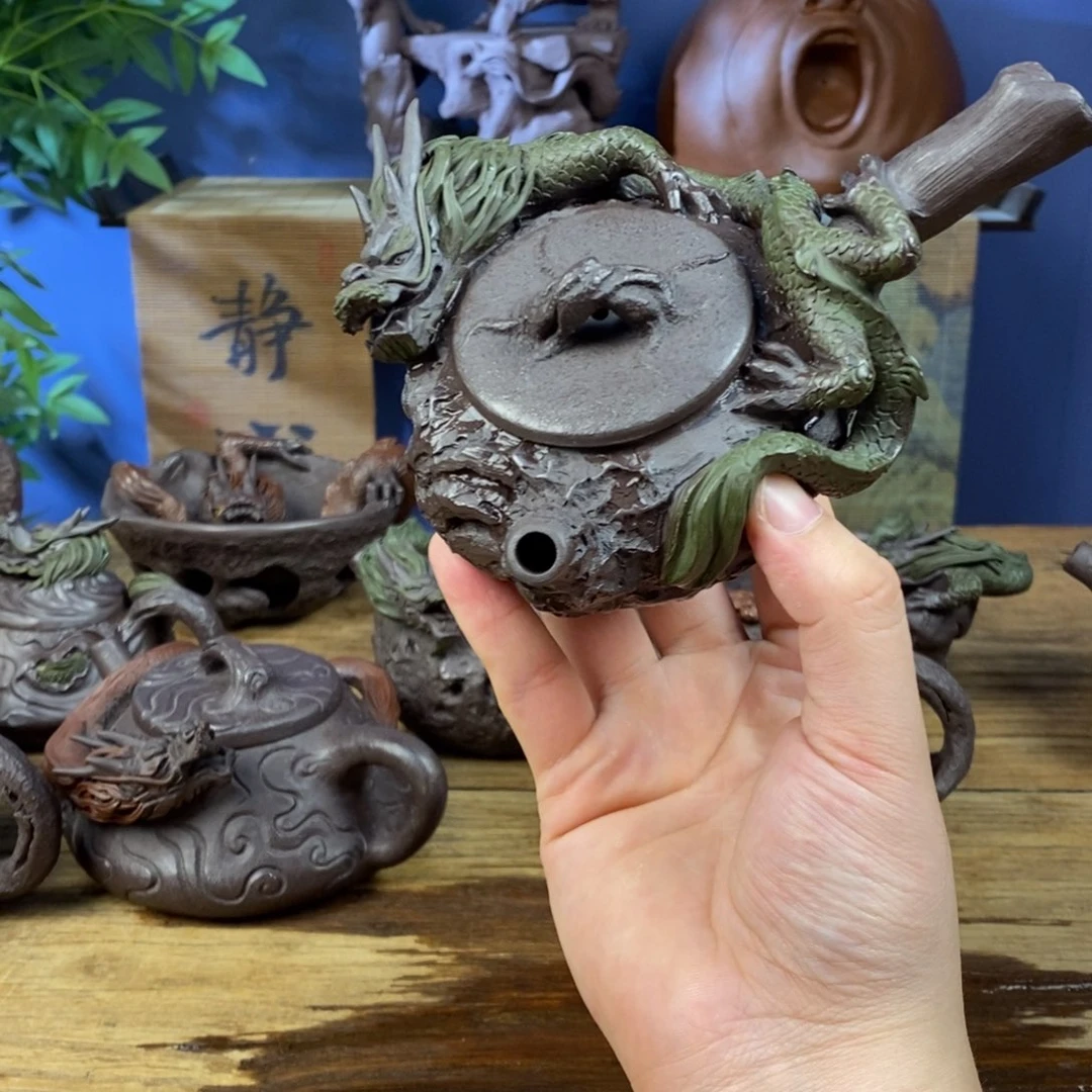 风***朗茶壶紫砂紫砂 龙壶