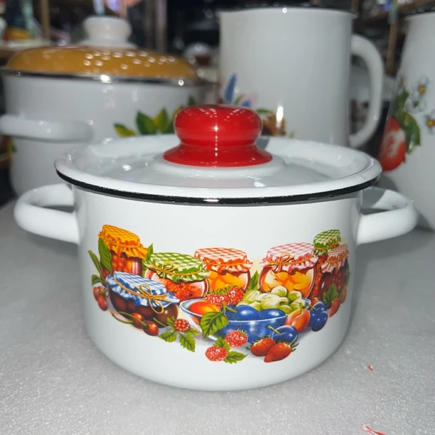 俄罗斯原装进口正品1.5升双耳锅高颜值厨具家用通用灶带盖剩饭锅