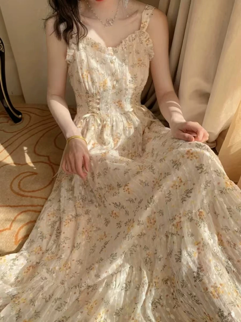 B891-900夏季吊带连衣裙纯欲温柔风甜美（不是主图款以直播间为准）