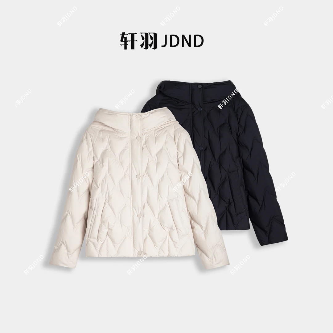 JDND轩羽【冬日暖炉】90鸭绒三防秋冬连帽羽绒外套XY25562