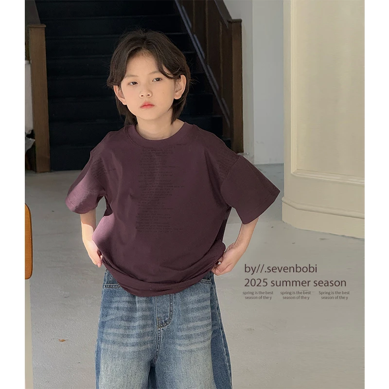 【现货】童装男童短袖T恤2025夏季新款儿童夏装半袖上衣中大童潮