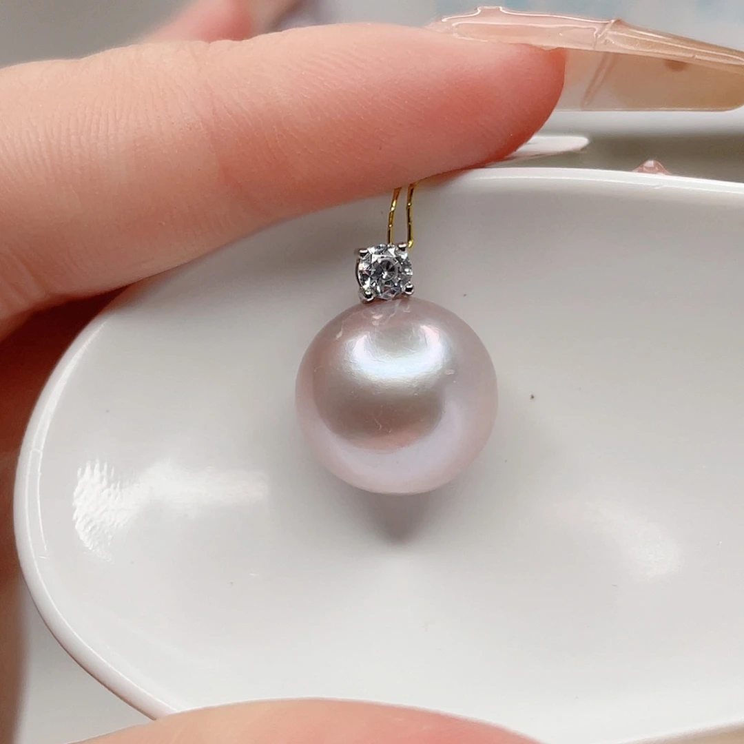 淡水珍珠银S925镶嵌吊坠(不含链)