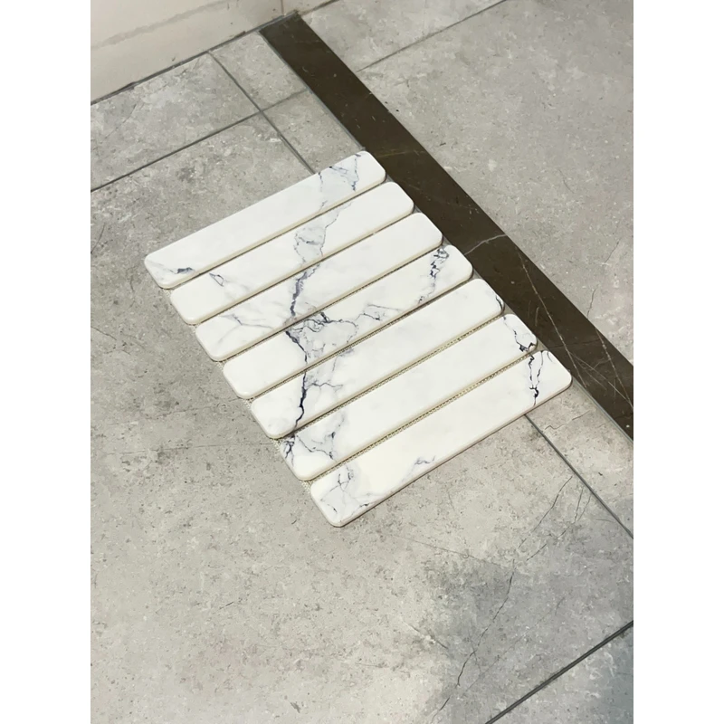 大简家居.硬质折叠硅藻泥地垫卫生间门口防滑垫大理石纹家用吸水