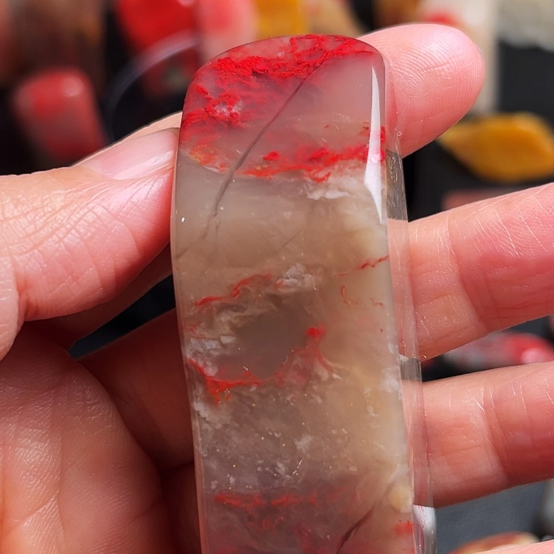 巴林石印石鸡血石方章