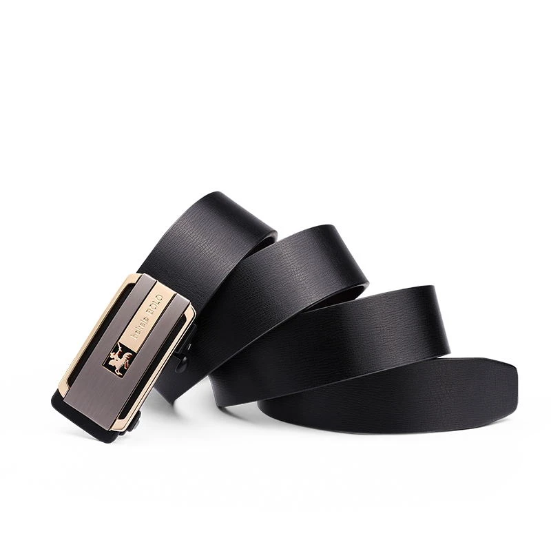 比格尔保罗皮带男士真皮无牙自动扣百搭腰带青中年轻人正品裤带