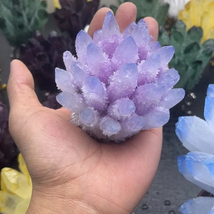 琉璃手工艺品青****瓷晶簇
