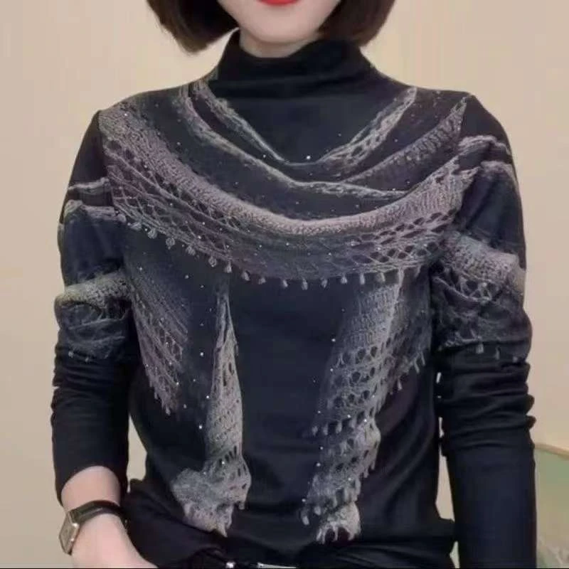 秋装上新 3D悬浮感弹力梭织打底衫