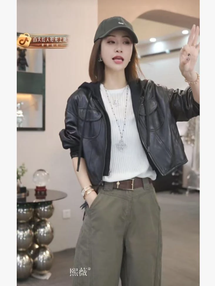 【机车女神】2025早秋新款时尚气质休闲百搭皮衣外套H5035