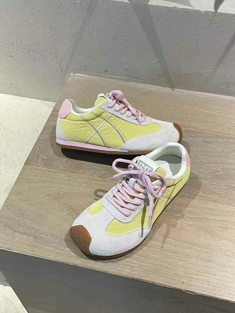 小众软底丑萌德训鞋女2025春新款韩版百搭拼色轻便运动休闲阿甘鞋