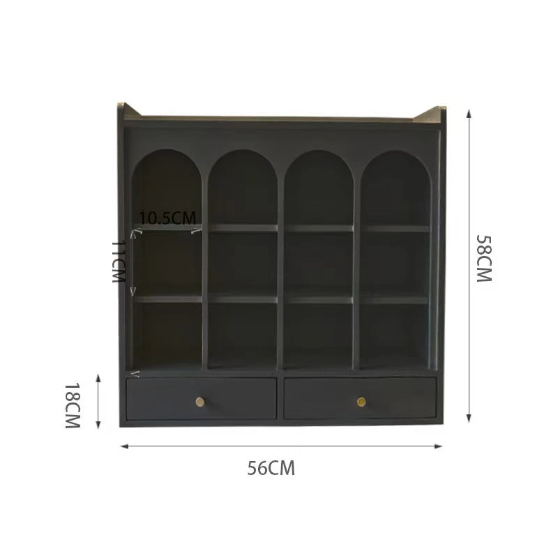北欧复古黑色杯柜杯子展示柜客厅桌面多宝格收纳置物柜格子柜