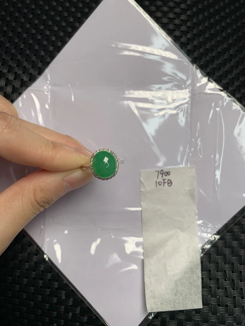 天然缅甸翡翠A货18K金镶嵌 10FB