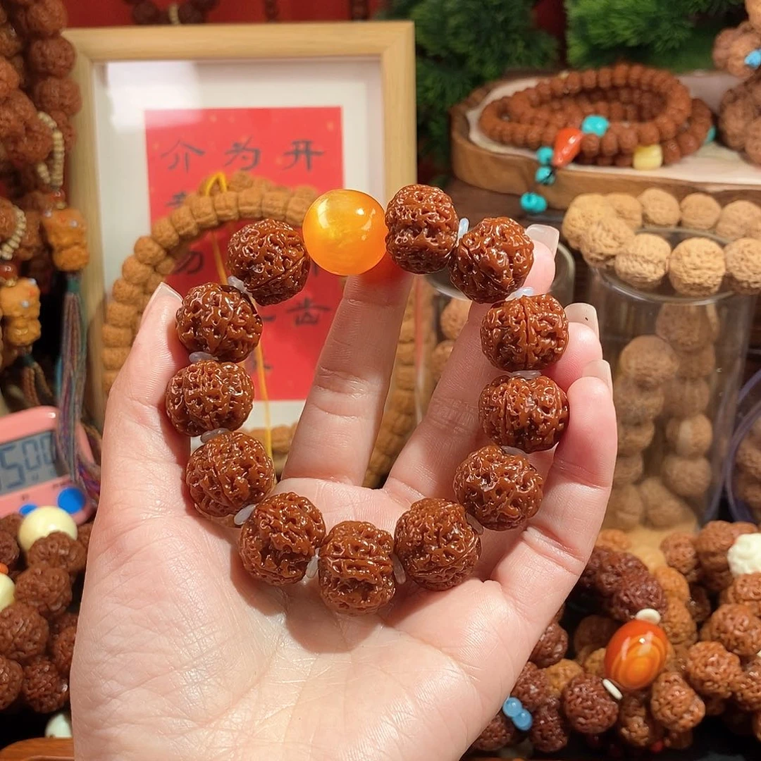 金刚菩提手串205玉华肉琉璃黄