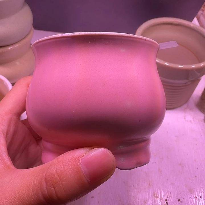 盆46，粉色高脚盆，闲置处理不介意的拍！