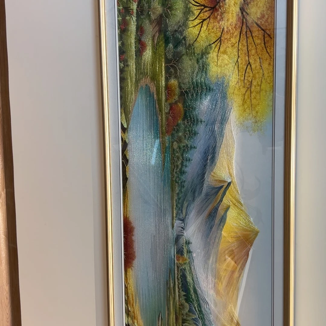 竖款金色实木带安装