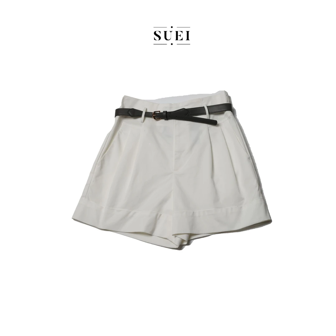 【彤彤】腰带白色显瘦休闲裤打底短裤YW-242K227-白色