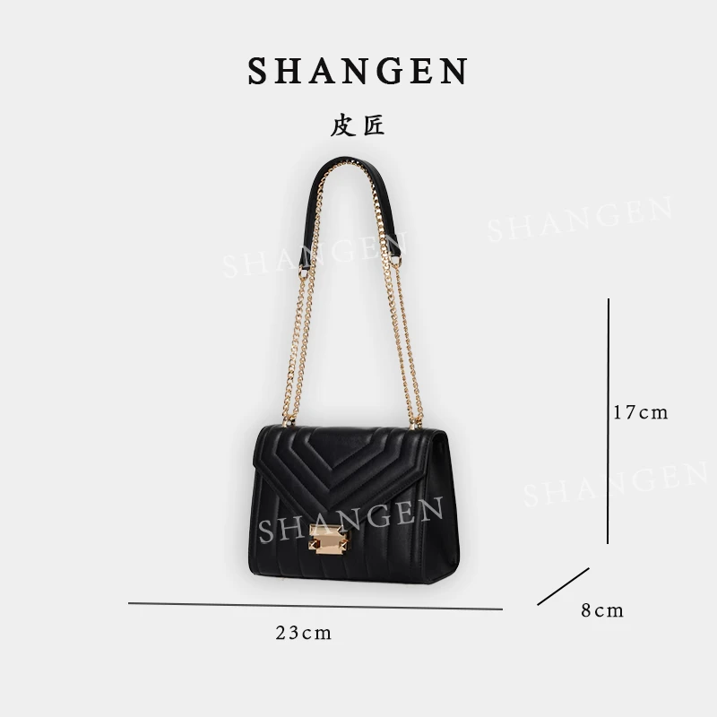 【尚恩CC】GQ-7735-黑色-轻奢时尚女士新款单肩斜挎包