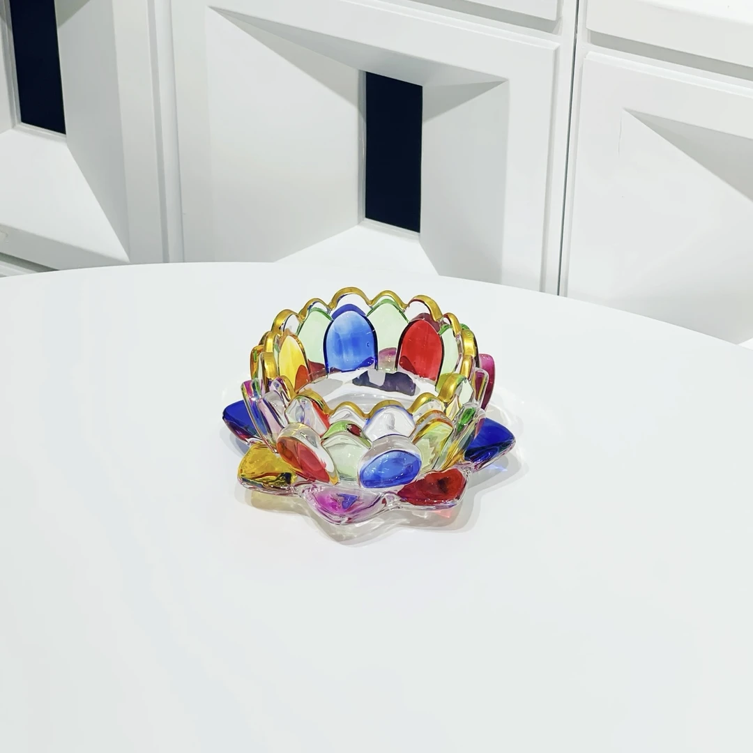 小号彩绘莲花客厅摆件烛台灯盏