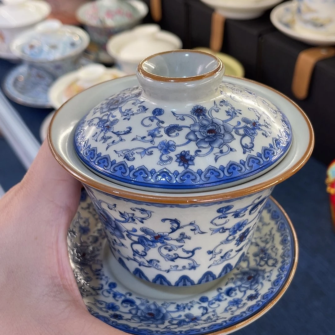 陶景德陶瓷盖碗茶具