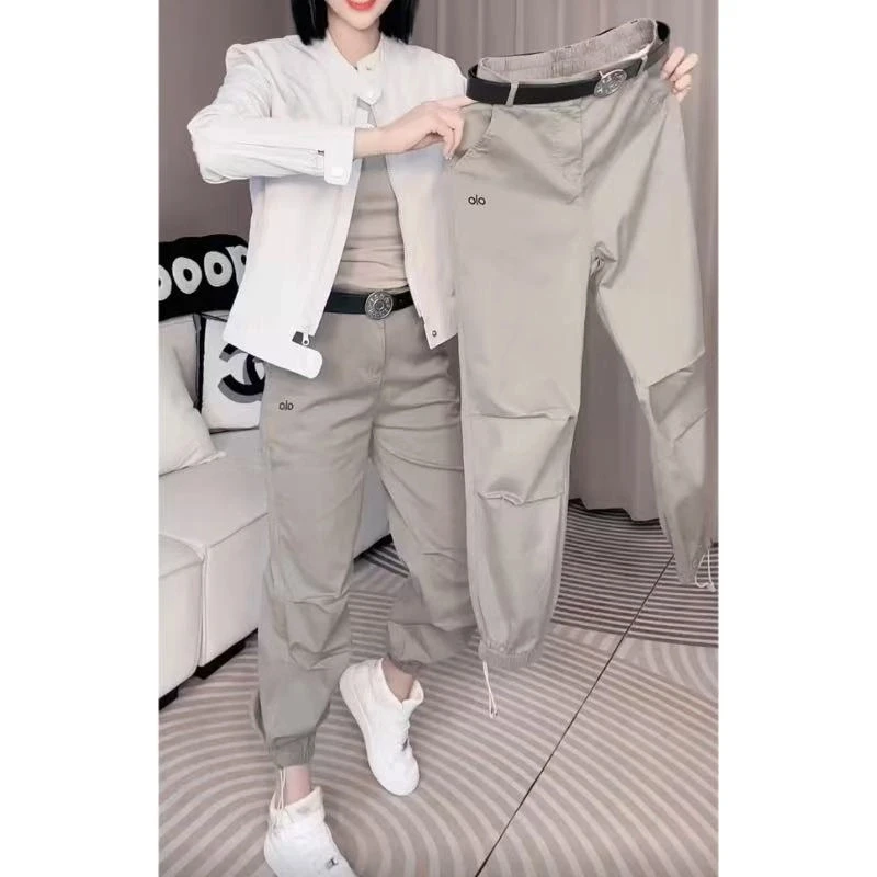 梨形身材时尚弹力九分束脚裤女2025夏季薄款显瘦工装休闲牛仔裤女