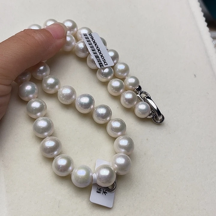 淡水珍珠银S925镶嵌项圈卡12➕高品极光白炫澳绿炫彩收藏级毕业级